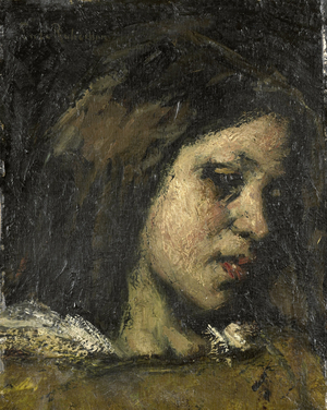 Portrait of a Young Woman, 1875-1922 (oil on canvas on panel)