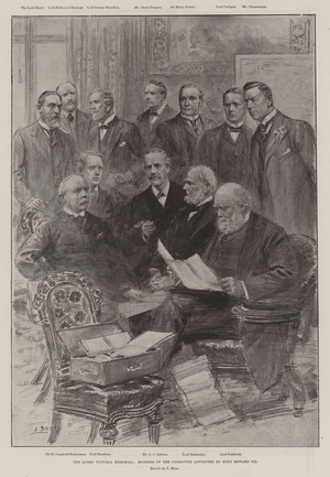 The Queen Victoria Memorial, Members of the Committee appointed by King Edward VII (litho)