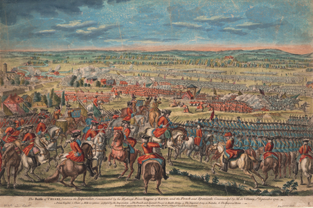 The Battle of Chiari, 1701-02 (coloured engraving)