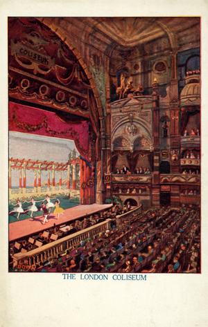 London Coliseum, Westminster, London (colour litho)