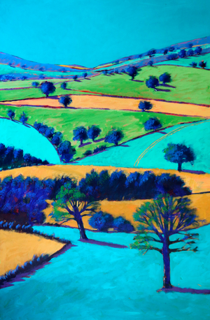 Cotswold Valley, 2024 (acrylic on board)