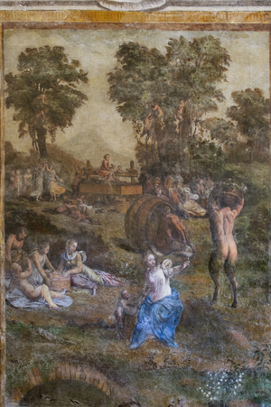 "Harvest", detail from the Camerino dei Baccanali (fresco)