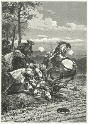 Death of Marshal Turenne at the Battle of Salzbach, 1675 (engraving)