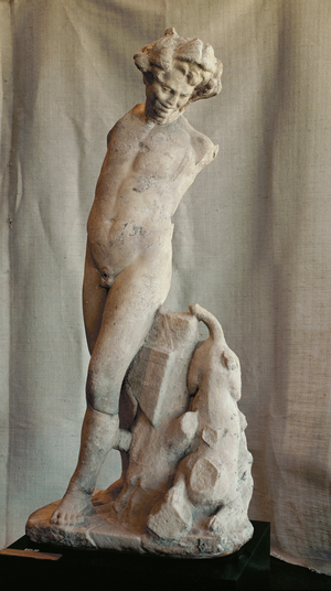 Satyr playing with a panther (marble)