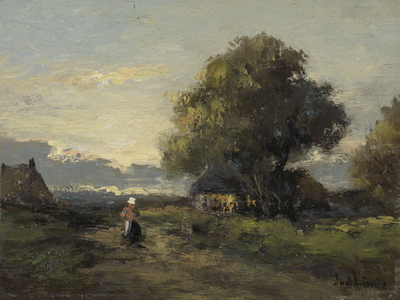 Landscape with Farmhouses, 1874-1945 (oil on panel)