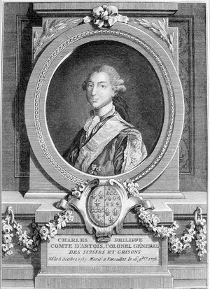 Charles Philippe of France (1757-1836), Monsieur Comte d'Artois and Duke of Angouleme, brother of King LouisXVI, Colonel General of the National Guards, future King Charles X in 1824-1830,