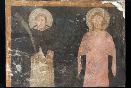 St Peter the martyr and St Mary Magdalene (?), c.1340-1350 (staccato fresco)
