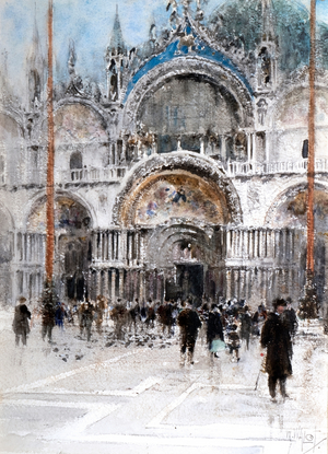 The Porch, St Mark's Venice (watercolour)