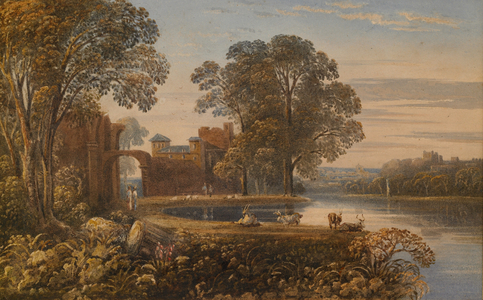 A Classical River Scene (w/c and gum arabic on paper)