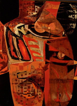 Two Figures, 1954 (oil on canvas)