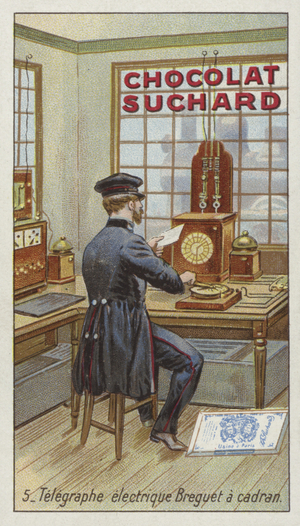 Breguet's electric dial telegraph (chromolitho)