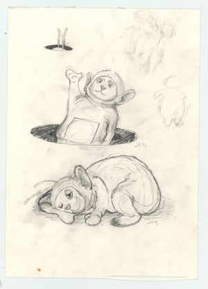 Tubbie 2 with aerials D, 1995 (pencil)
