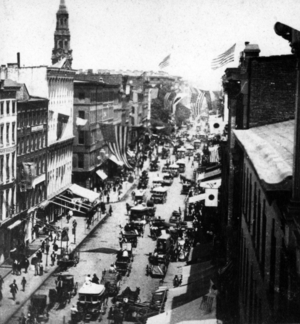 Broadway, New York City, c.1865 (b/w photo)