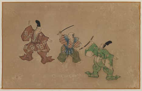 Drawing the Sword, Album Leaf Painting (ink & colour on paper)