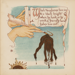 Illustration for Pothooks and Perseverance by Walter Crane (colour litho)