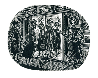 Going Down, 1954 (wood engraving)