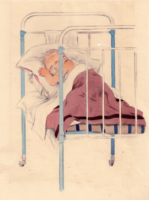 Illustration from 'Alyonka' by Ludmila Zubkova, 1957 (gouache on paper)