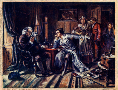Dr Johnson reading 'The Vicar of Wakefield'