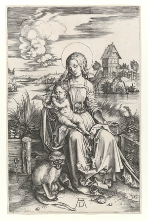 The Virgin with the monkey, c.1498 (Burin engraving)