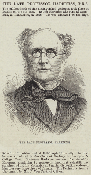 The late Professor Harkness (engraving)