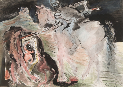 St.George and the Dragon, 1948 (pen, brush, black ink & w/c on paper)