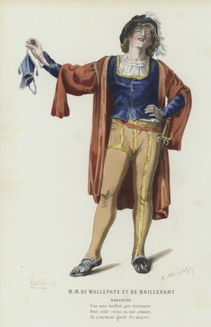 M M De Mallepaye Et De Baillevant (coloured engraving)