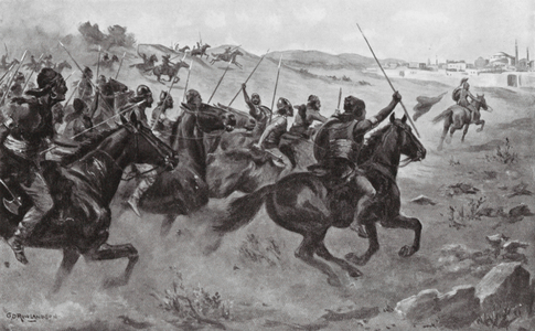 The Narrow Escape of Heraclius from the Avars (litho)