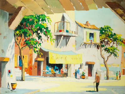 Café Vins, South of France (oil on canvas)