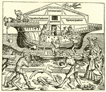 The Building of the Ark superintended by Noah (engraving)