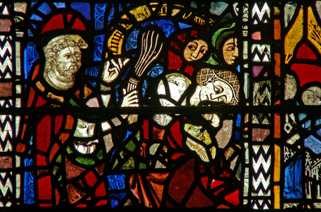 Window w38 depicting the administration of penance (stained glass)