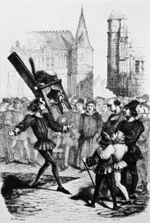 Gringoire, character of Notre Dame de Paris by Victor Hugo, 1844 (illusttration)