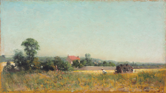 In the Fields, France, 1882 (oil on panel)
