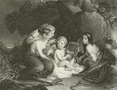 Cupid taught by the graces (engraving)