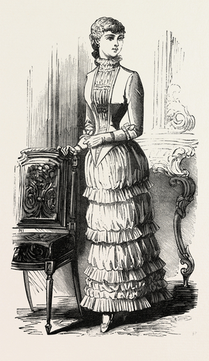 Dinner Dress for Girl of Fifteen, Fashion, Engraving 1882