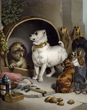 Alexander and Diogenes (chromolitho)