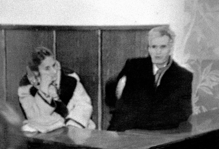 Romania, Bucharest , 25 12 1989 Archive No 12 04 10 Ceausescu before military court Photo Nicolae and …, 1989 (photo)
