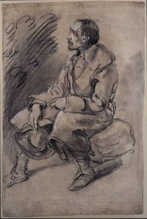 Study of a Woodman, c.1787 (black chalk & stump with white chalk on buff-coloured paper)