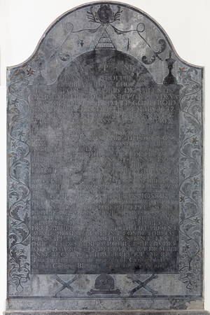 Funerary slab of Valentin Desouve, 1637 (stone)