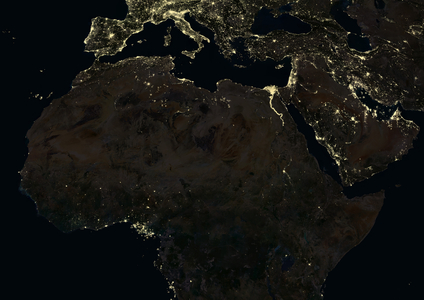 North Africa and the Middle East at night in 2012 (photo)