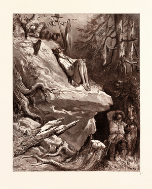 Don Quixote's Madness, by Gustave Dore, 1832 - 1883, French. Engraving for Don Quixote by Miguel De Cervantes. 1870, Art, Artist, Romanticism, Colour, Color