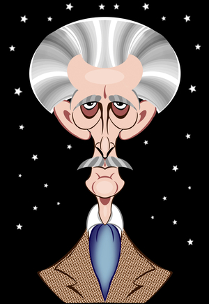 Peter Cushing as Doctor Who- caricature