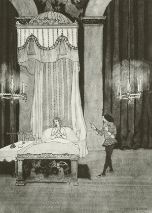 Illustration for Chaucer’s The Clerk’s Tale from the Canterbury Tales (b/w photo)