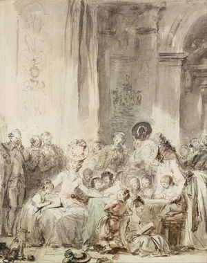 The Competition, 1780-85 (coloured brush drawing over black chalk