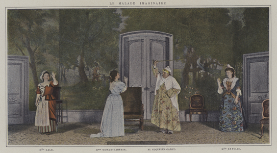 Scene from a production of Le Malade Imaginaire, by Moliere (colour photo)