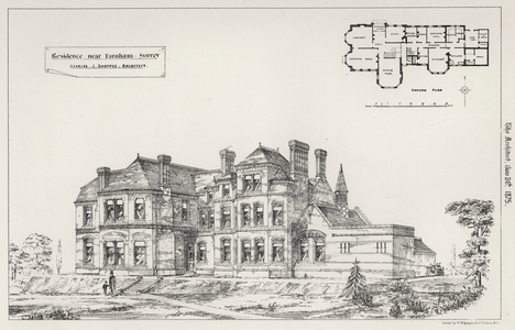 Residence near Farnham, Surrey (engraving)