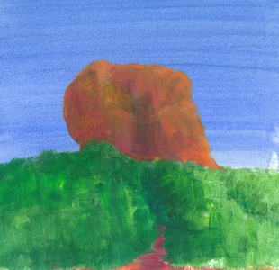 Sigiriya Rock (acrylic on paper)