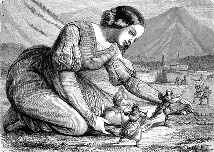 The Giant Miss, the saga of the Giant Miss playing with the normal sized people, Historical
