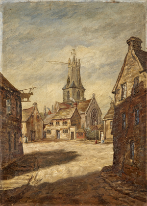Minchinhampton Church, Stroud, Gloucestershire, c.1890 (oil on canvas)
