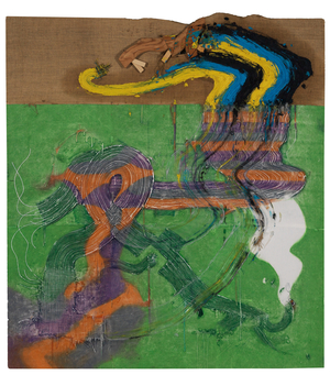 Really Really Really Really Really, 1991 (collogra on fabric, oil, wood, silicon gel, burlap)