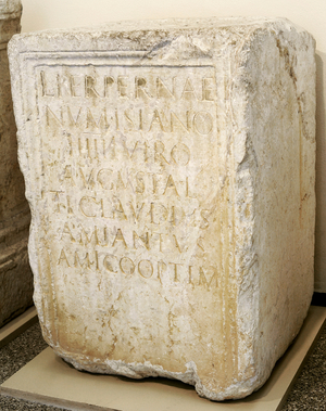 Roman statue pedestal, Dedicated to Lucius Perperna Numisianus, Spain, 1st BC-1st AC, Spain